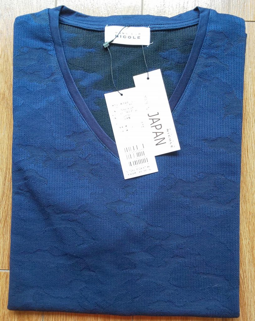 MONSIEUR NICOLEカモフラジャカードVネックTシャツ\9,000
