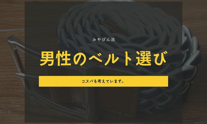 みやびん流男性のベルト選び　コスパも考えています。