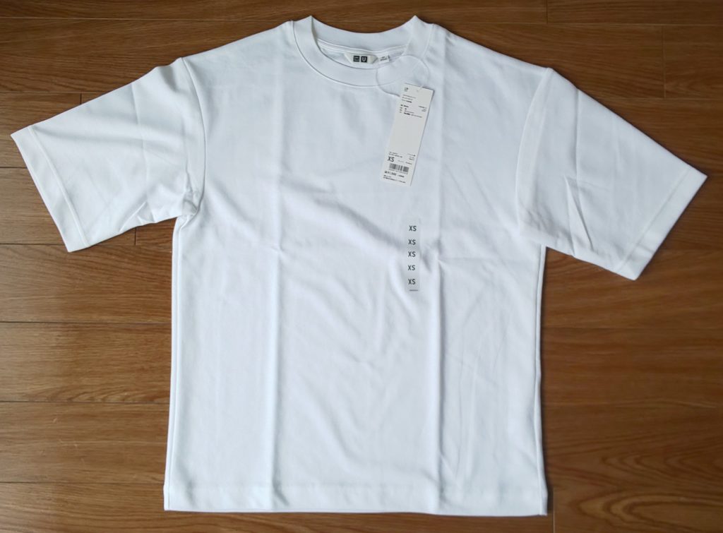 ユニクロ エアリズムコットンオーバーサイズTシャツ（5分袖）WHITE