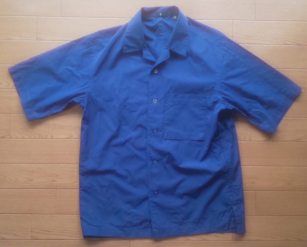 ユニクロ＋J スーピマコットンオーバーサイズオープンカラーシャツ（半袖） BLUE