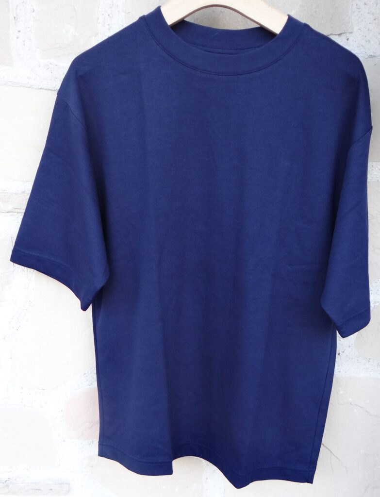 ユニクロ エアリズムコットンオーバーサイズTシャツ（5分袖）NAVY