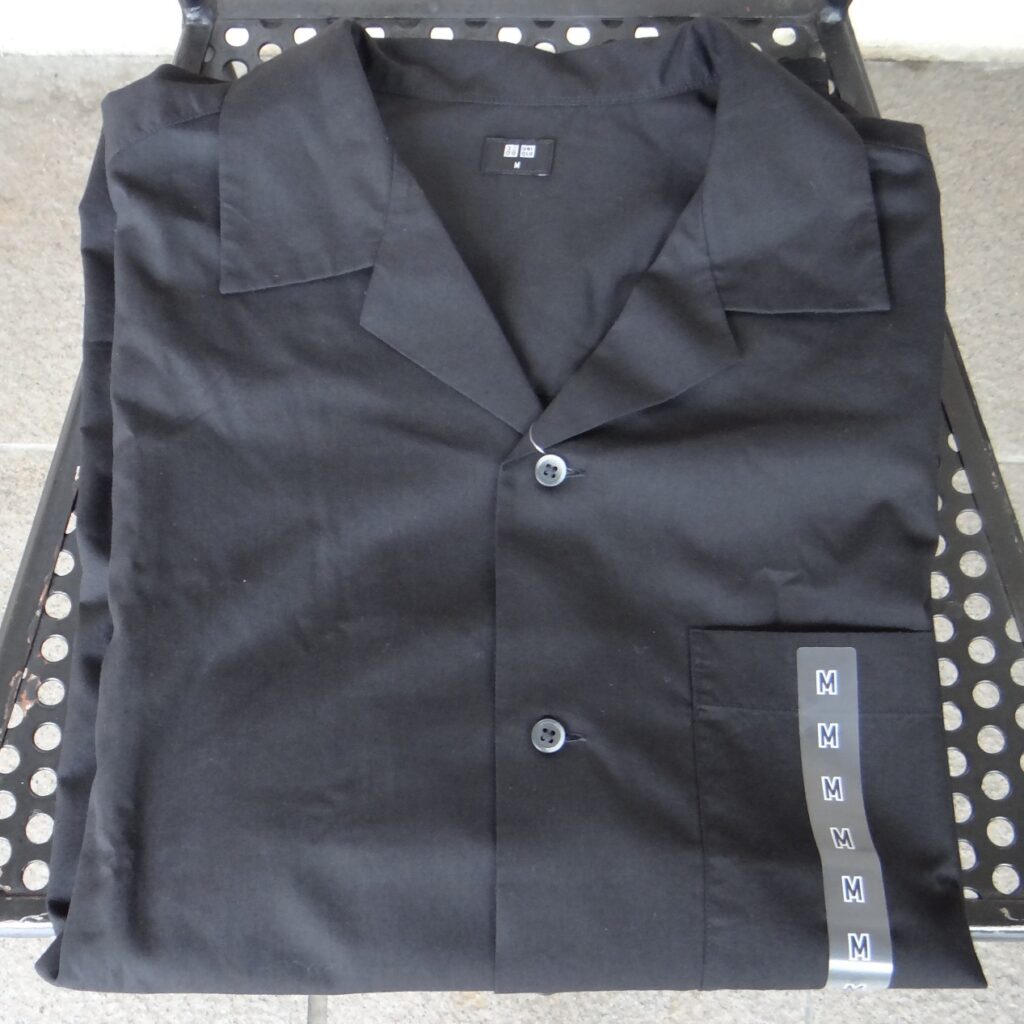 ユニクロ オープンカラーシャツ(半袖） 09 Black